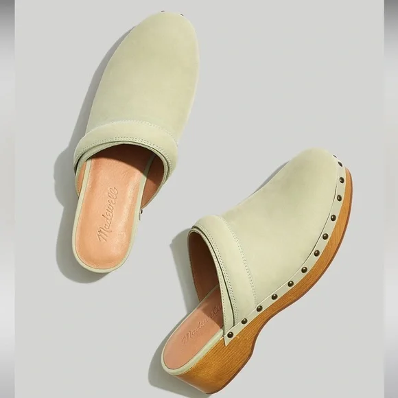 NWT! NEW IN BOX! MADEWELL CECILY CLOG NUBUCK LIGHT GREEN Forgotten Landscape 8 - Picture 2 of 14